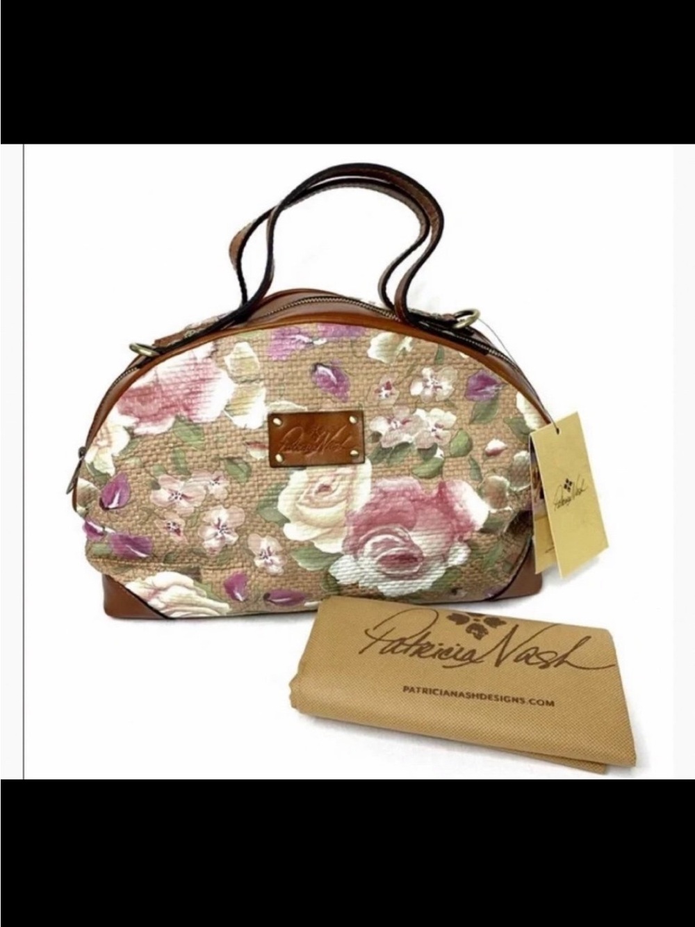 Patricia Nash Floral Dome Satchel Purse RARE